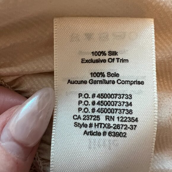 Aritzia Little Moon - Champagne Pink 100% Silk Blouse Lace Trim - XXS - Picture 6 of 9